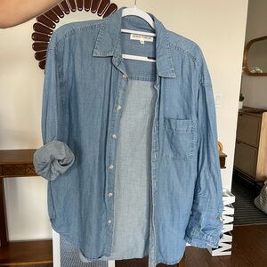 Denim Forum Pale Blue Button-Front Denim Shirt